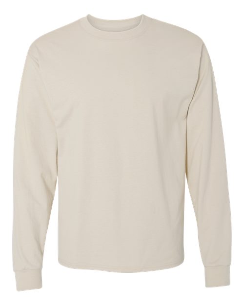 Hanes Unisex Beefy-T® Long Sleeve T-Shirt - Sand Front