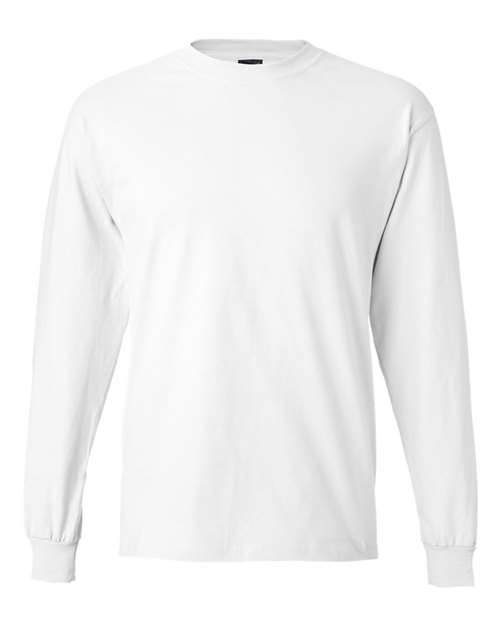 Hanes Unisex Beefy-T® Long Sleeve T-Shirt - White Front