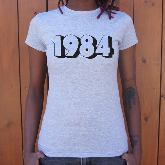 1984 Retro Design graphic Women's T-Shirt in Gray Granite