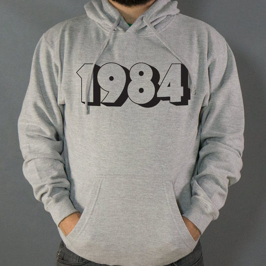 1984 Retro Design graphic Hoodie in Gray Heather