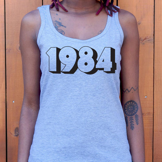 1984 Retro Design graphic Women's Tank Top in Gray Granite