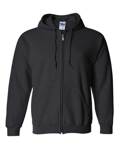 Unisex Heavy Blend™ Full-Zip Hooded Sweatshirt - Black Front