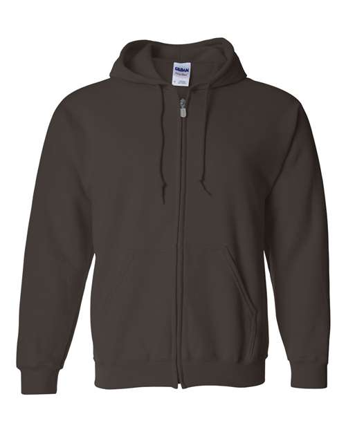 Unisex Heavy Blend™ Full-Zip Hooded Sweatshirt - Dark Chocolate Front