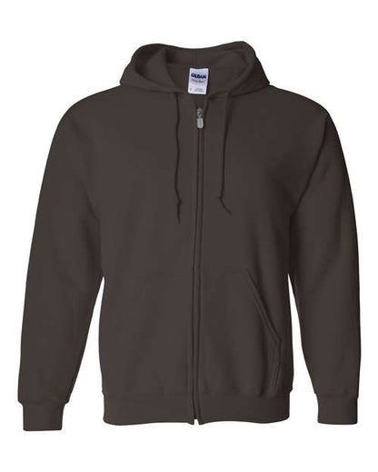 Unisex Heavy Blend™ Full-Zip Hooded Sweatshirt - Dark Chocolate Front