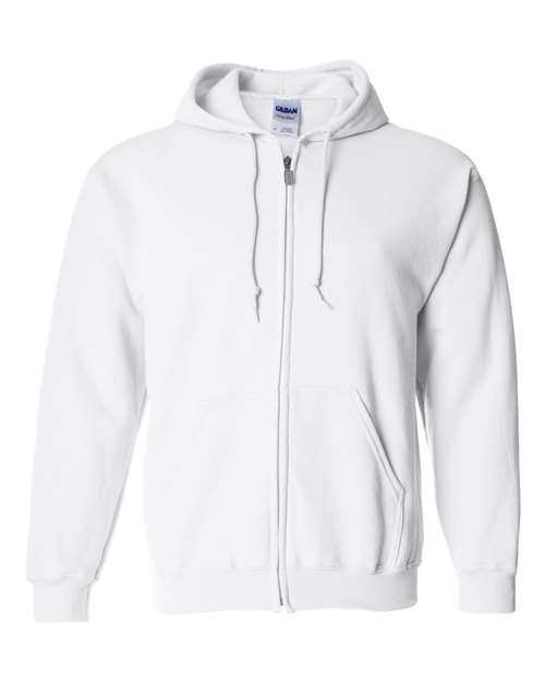 Unisex Heavy Blend™ Full-Zip Hooded Sweatshirt - White Front