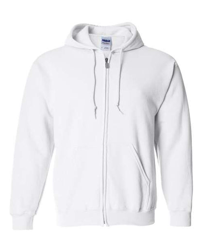 Unisex Heavy Blend™ Full-Zip Hooded Sweatshirt - White Front