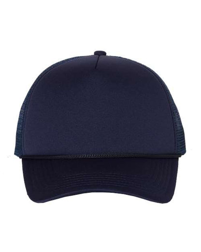 Valucap Foam Mesh-Back Trucker Cap - Navy/ Navy Front