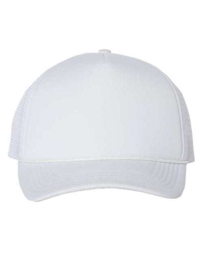 Valucap Foam Mesh-Back Trucker Cap - White/ White Front