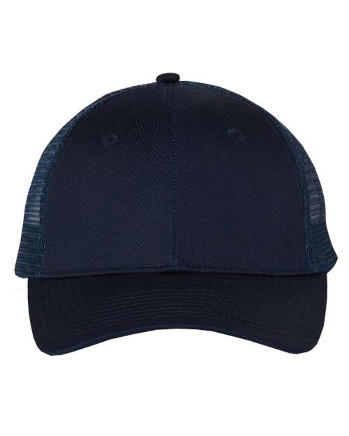 Valucap Mesh-Back Twill Trucker Cap - Navy Front