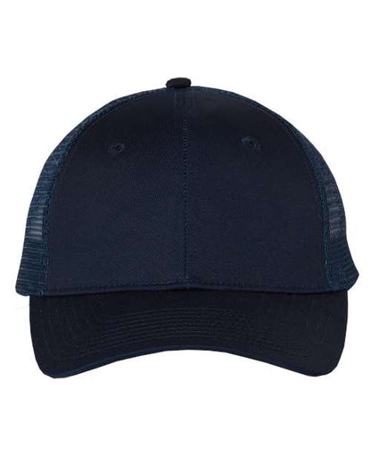 Valucap Mesh-Back Twill Trucker Cap - Navy Front