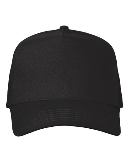 Valucap Five-Panel Twill Cap - Black Front