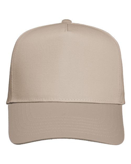 Valucap Five-Panel Twill Cap - Khaki Front