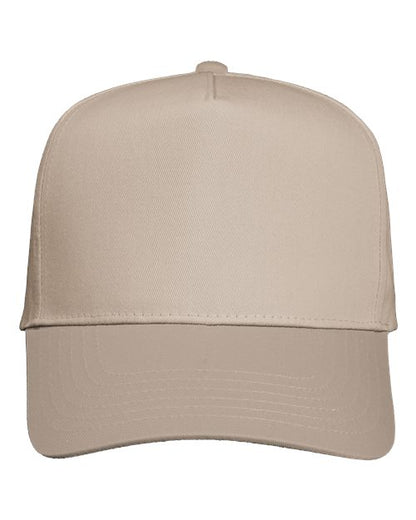 Valucap Five-Panel Twill Cap - Khaki Front