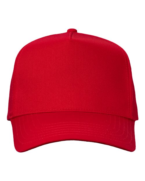 Valucap Five-Panel Twill Cap - Red Front
