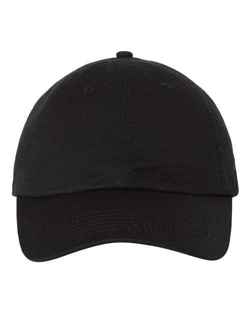 Valucap Bio-Washed Classic Dad Hat - Black Front