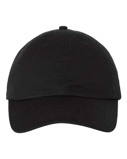 Valucap Bio-Washed Classic Dad Hat - Black Front