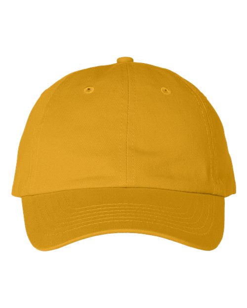 Valucap Bio-Washed Classic Dad Hat - Gold Front