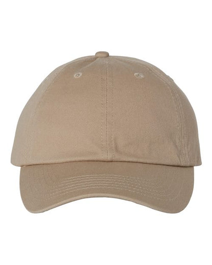 Valucap Bio-Washed Classic Dad Hat - Khaki Front