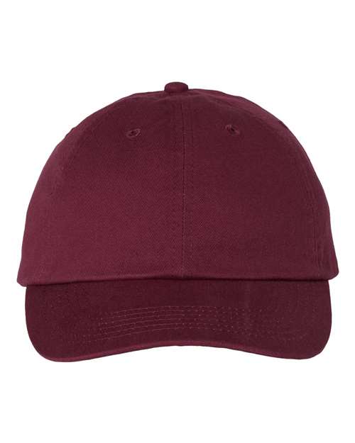 Valucap Bio-Washed Classic Dad Hat - Maroon Front