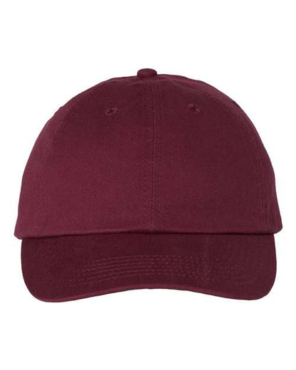 Valucap Bio-Washed Classic Dad Hat - Maroon Front