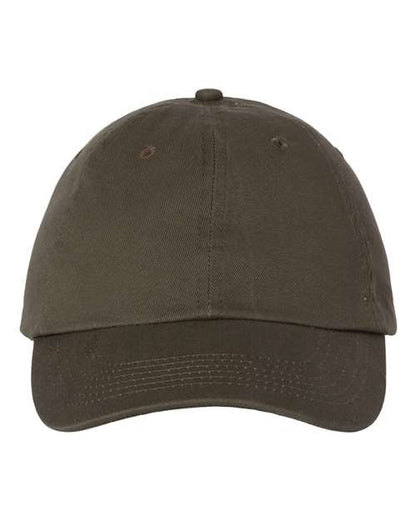 Valucap Bio-Washed Classic Dad Hat - Olive Front