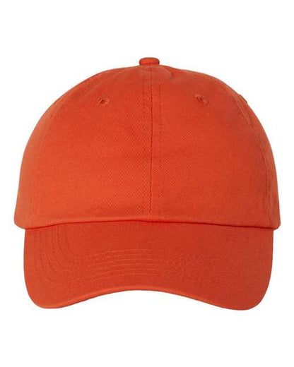 Valucap Bio-Washed Classic Dad Hat - Orange Front