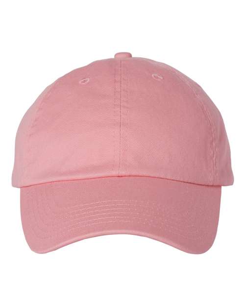 Valucap Bio-Washed Classic Dad Hat - Pink Front