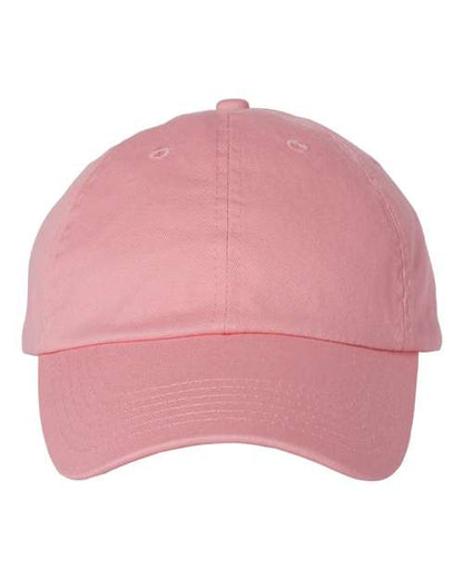 Valucap Bio-Washed Classic Dad Hat - Pink Front