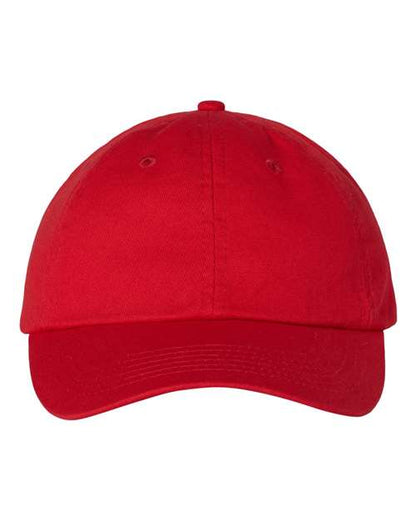 Valucap Bio-Washed Classic Dad Hat - Red Front