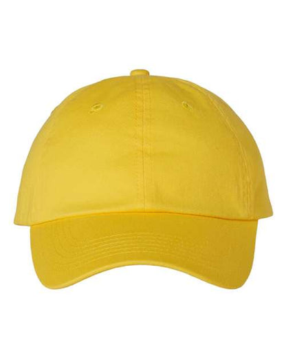 Valucap Bio-Washed Classic Dad Hat - Yellow Front