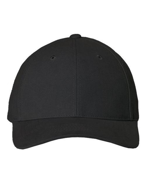 Valucap Heavy Brushed Twill Structured Cap - Black Front