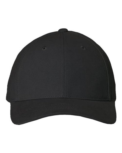 Valucap Heavy Brushed Twill Structured Cap - Black Front