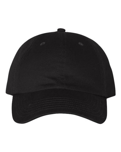 Valucap Brushed Twill Cap - Black Front