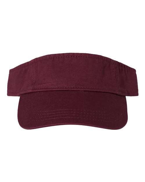 Valucap Bio-Washed Visor - Maroon Front