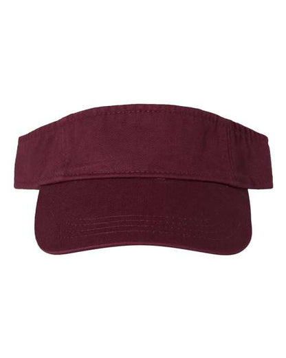 Valucap Bio-Washed Visor - Maroon Front