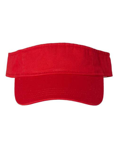 Valucap Bio-Washed Visor - Red Front
