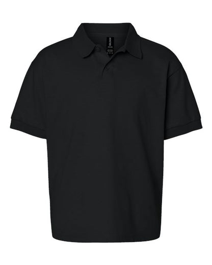 Youth DryBlend® Jersey Polo - Black Front