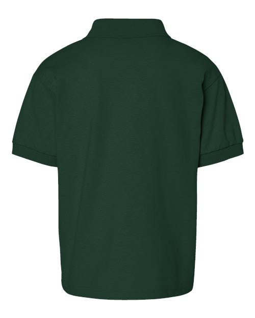Youth DryBlend® Jersey Polo - Forest Green Back