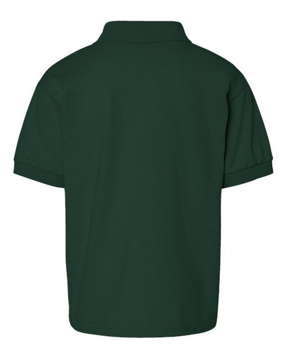 Youth DryBlend® Jersey Polo - Forest Green Back