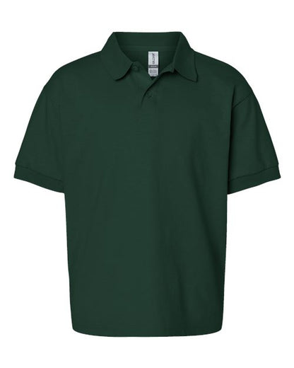 Youth DryBlend® Jersey Polo - Forest Green Front