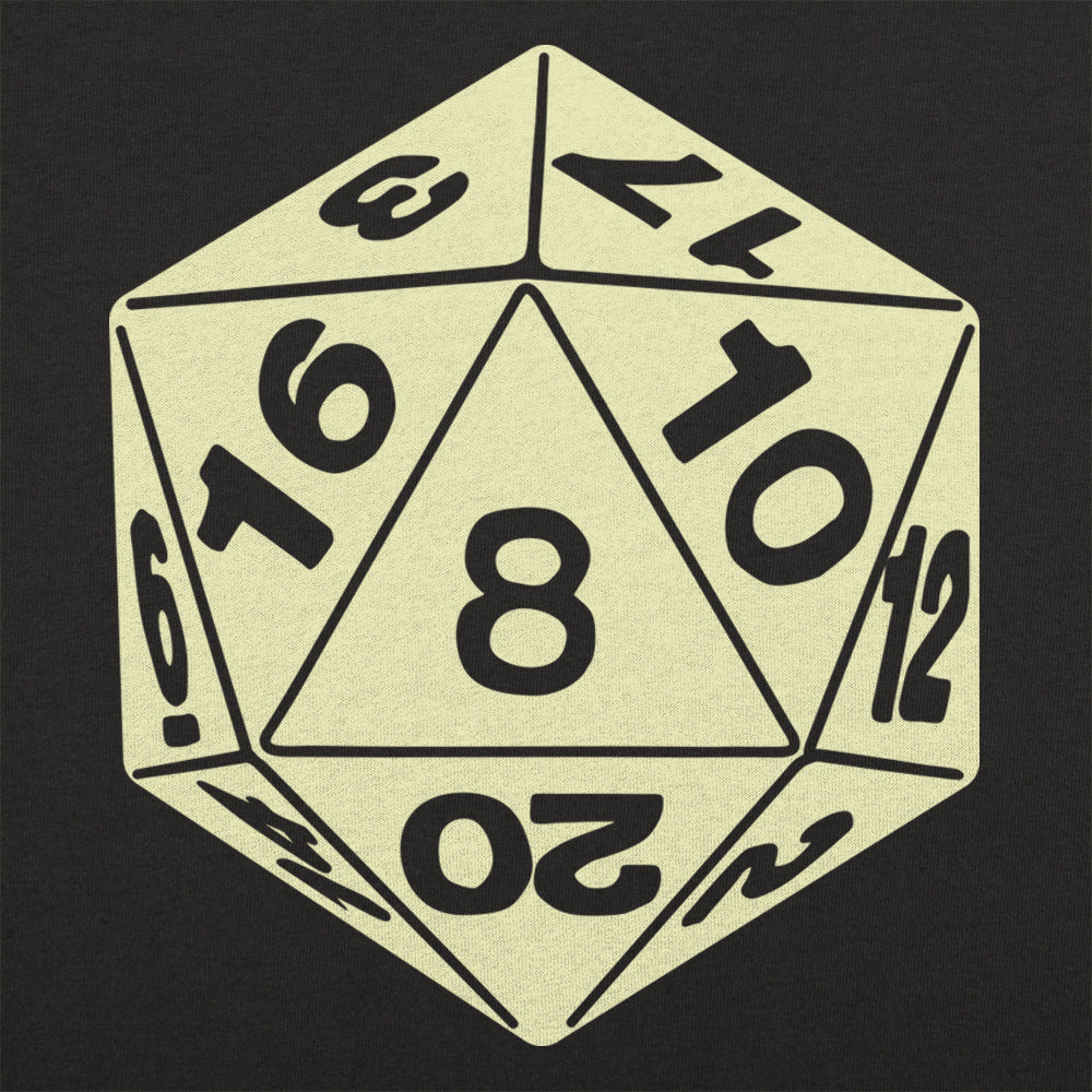 20-Sided Die D20 Tabletop Gaming Dice graphic Unisex Heavyweight T-Shirt in Black