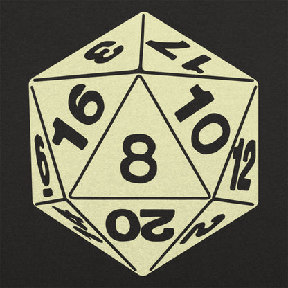 20-Sided Die D20 Tabletop Gaming Dice graphic Unisex Heavyweight T-Shirt in Black