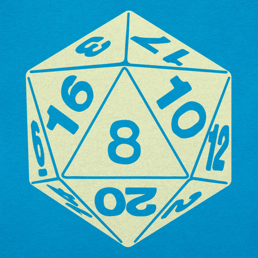 20-Sided Die D20 Tabletop Gaming Dice graphic Women's T-Shirt in Sky Blue