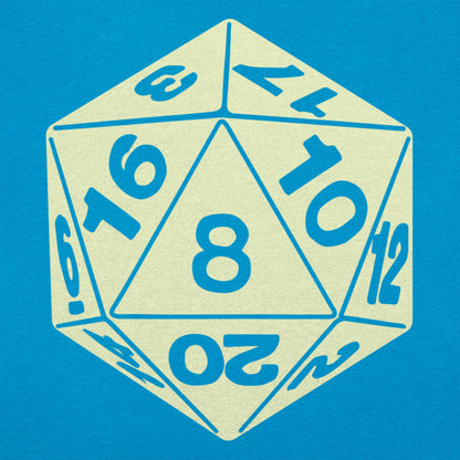 20-Sided Die D20 Tabletop Gaming Dice graphic Women's T-Shirt in Sky Blue