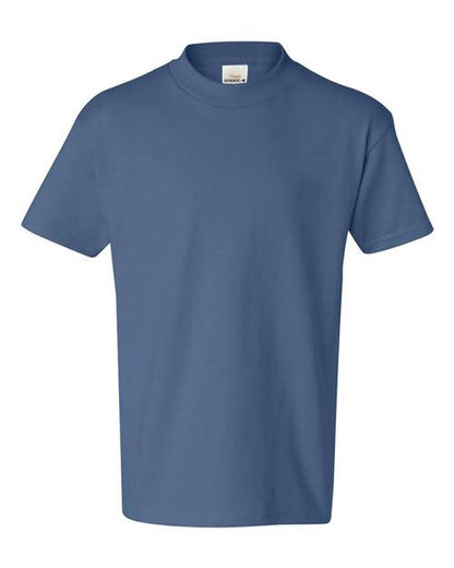 Hanes Youth Authentic T-Shirt - Denim Blue Front