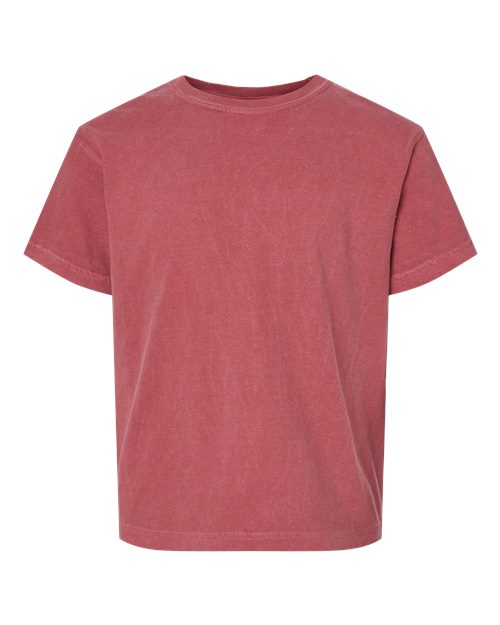 Comfort Colors Youth Garment-Dyed Heavyweight T-Shirt - Crimson Front