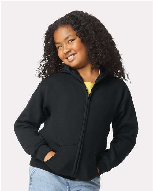 Gildan Youth Heavy Blend™ Full-Zip Hooded Sweatshirt - Model Front