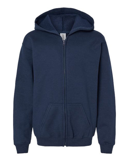 Youth Heavy Blend™ Full-Zip Hooded Sweatshirt - Navy Front