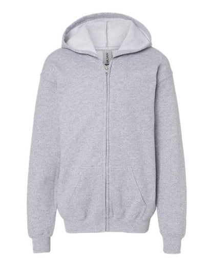 Youth Heavy Blend™ Full-Zip Hooded Sweatshirt - Sport Grey Front