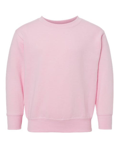 Rabbit Skins Toddler Fleece Crewneck Sweatshirt - Pink Front